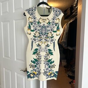 BCBGMaxAzria Cream Floral Mini Dress